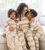Load image into Gallery viewer, Mommy & Me Rugby Stripe Organic Cotton Sleep & Play - Oat