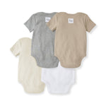 Load image into Gallery viewer, Hummus Solid Organic Cotton Short Sleeve Baby Bodysuit Pack of 4