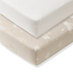 Load image into Gallery viewer, Good Night Sky Organic Cotton Crib Sheets Set of 2 - Limestone