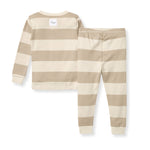 Load image into Gallery viewer, Mommy & Me Rugby Stripe Organic Cotton Two-Piece Pajamas - Oat