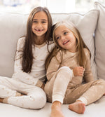 Load image into Gallery viewer, Golden Bee Organic Cotton Two-Piece Pajamas - Hummus