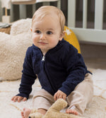 Load image into Gallery viewer, Organic Cotton Quilted Bee Baby Jacket - Midnight