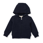 Load image into Gallery viewer, Organic Cotton Quilted Bee Baby Jacket - Midnight