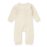 Load image into Gallery viewer, Organic Cotton Quilted Bee Wrap-Front Baby Jumpsuit - Oat