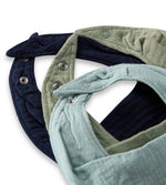 Load image into Gallery viewer, Organic Cotton Baby Bandana Bibs - Sea Foam Blue Back