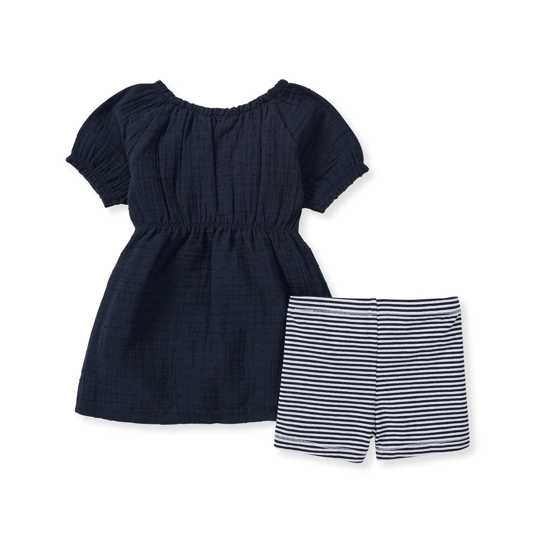 Dotted Muslin infant Set - Midnight