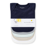 Load image into Gallery viewer, Solid Organic Cotton Baby Bibs 5 Pack - Midnight