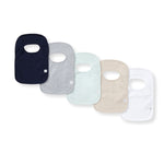 Load image into Gallery viewer, Solid Organic Cotton Baby Bibs 5 Pack - Midnight