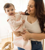 Load image into Gallery viewer, Rugby Stripe Organic Warmer Beekeeperâ„¢ Wearable Baby Blanket - Pink Sand