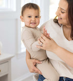 Load image into Gallery viewer, Solid Rib Organic Cotton Two-Piece Pajamas - Hummus