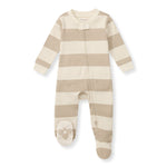 Load image into Gallery viewer, Mommy & Me Rugby Stripe Organic Cotton Sleep & Play - Oat