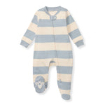 Load image into Gallery viewer, Rugby Stripe Organic Cotton Sleep & Play - Quarry