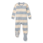 Load image into Gallery viewer, Rugby Stripe Organic Cotton Sleeper - Quarry