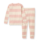 Load image into Gallery viewer, Rugby Stripe Organic Cotton Two-Piece Pajamas - Ranunculus