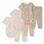 Load image into Gallery viewer, Whimsical Floral Organic Short Sleeve Bodysuit & Pant Set 3 Pack