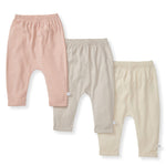 Load image into Gallery viewer, Solid Organic Cotton Baby Pants 3 Pack - Pink Sand