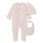 Load image into Gallery viewer, Organic Cotton Jumpsuit, Bib & Hat 3 Piece Set - Ranunculus