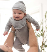 Load image into Gallery viewer, Organic Cotton Jumpsuit, Bib & Hat 3 Piece Set - Quarry