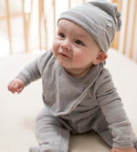 Load image into Gallery viewer, Organic Cotton Jumpsuit, Bib & Hat 3 Piece Set - Quarry