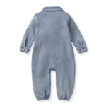 Load image into Gallery viewer, Acid Wash Organic Baby Boy Jumpsuit - Flint Back