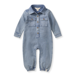 Load image into Gallery viewer, Acid Wash Organic Baby Boy Jumpsuit - Flint