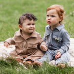 Load image into Gallery viewer, Product Image 2 of Acid Wash Organic Baby Boy Jumpsuit - Ginger Loaf