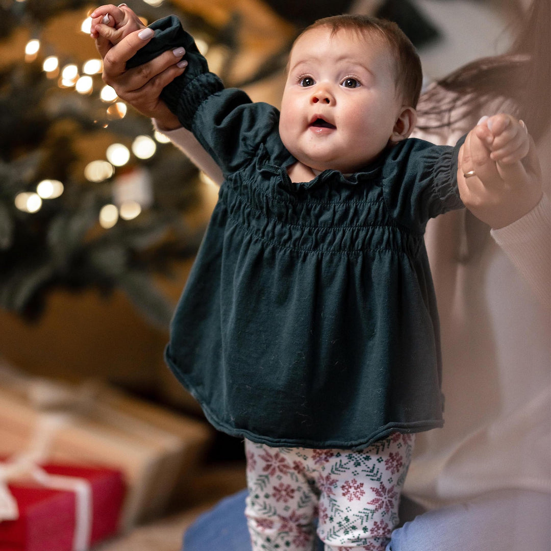 Product Image 1 of Poinsettia Fair Isle Organic Tunic & Pants Set