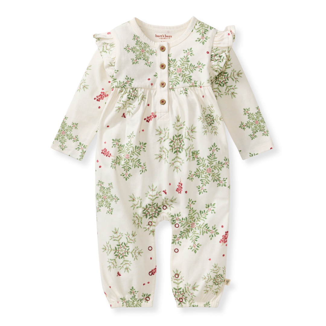 Holiday Snowflakes Baby Girl Jumpsuit