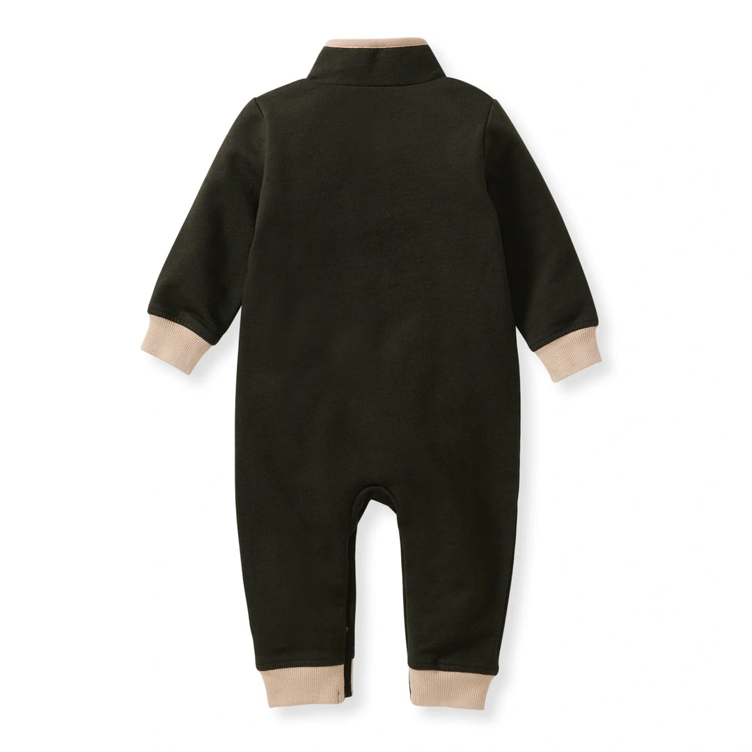 Quarter Zip Baby Boy Jumpsuit Back