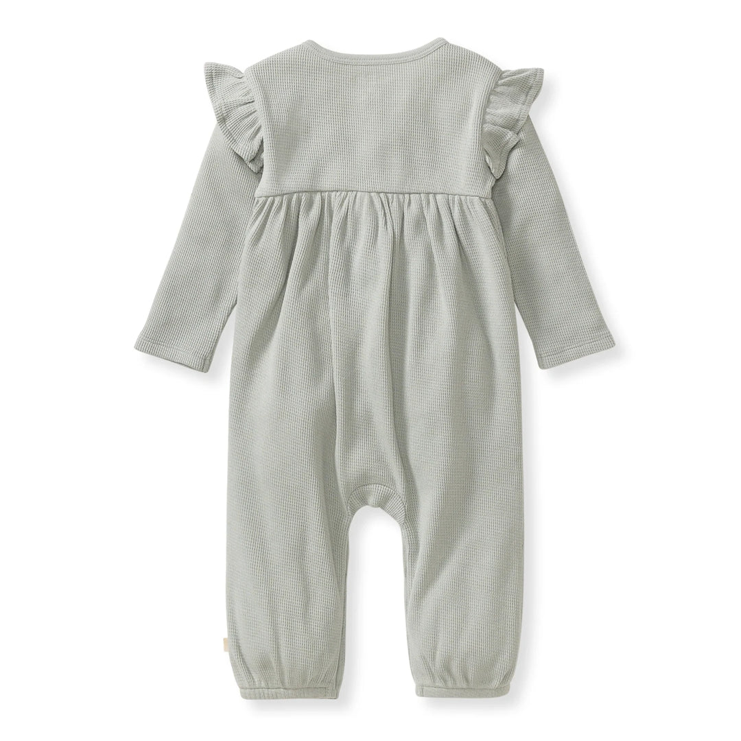 Organic Thermal Baby Girl Jumpsuit Back