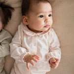 Load image into Gallery viewer, Muslin Collar Infant Girl Jumpsuit