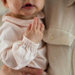 Load image into Gallery viewer, Muslin Collar Infant Girl Jumpsuit