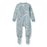 Load image into Gallery viewer, Celestial Moon polarbee™ Repreve® Fleece Pajamas - Mountain Blue Back