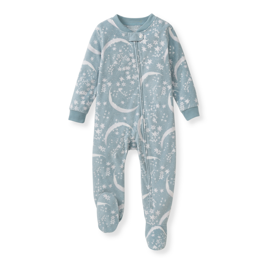 Celestial Moon polarbee™ Repreve® Fleece Pajamas - Mountain Blue