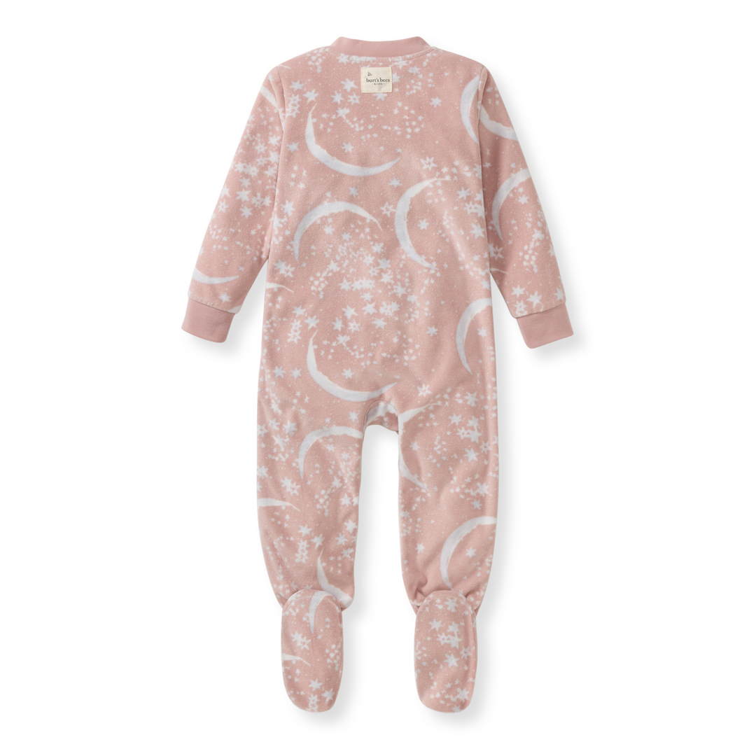 Celestial Moon polarbee™ Repreve® Fleece Pajamas - Organic Rose Back
