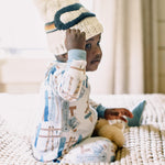 Load image into Gallery viewer, Product Image 3 of Sunrise Slopes Organic Cotton Pajamas - Mountain Blue