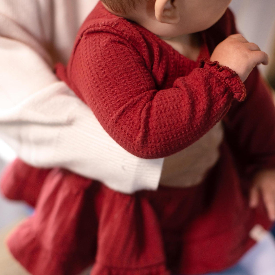 Product Image 2 of Dotted Rib Organic Cotton Dress - Brick Red