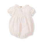 Load image into Gallery viewer, Baby Girl Muslin Collar Bubble Romper