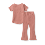 Load image into Gallery viewer, Waffle Tee & Flare Pants Set