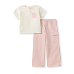Load image into Gallery viewer, Girl Slub Pocket Tee & Pants Set