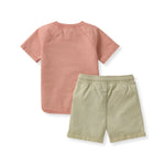Load image into Gallery viewer, Acid Wash Pocket Tee & Shorts Set