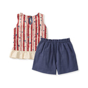 Stars & Stripes Girl Tank & Shorts Set