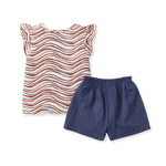 Load image into Gallery viewer, Festive Pattern Girl Tee & Shorts Set