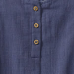 Load image into Gallery viewer, Check Gauze Blue Girl Romper - Blue Smoke