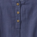 Load image into Gallery viewer, Check Gauze Blue Girl Romper - Blue Smoke