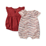 Load image into Gallery viewer, Festive Pattern Baby Girl Bubble Romper 2-Pack Set