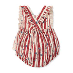Load image into Gallery viewer, Stars & Stripes Baby Girl Bubble Romper