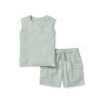 Load image into Gallery viewer, Acid Wash Boy Tee & Shorts Set - River Slate