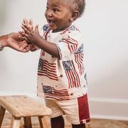 American Flag Boy Tee & Shorts Set