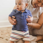 Load image into Gallery viewer, USA Stripe Polo Shirt & Shorts Set